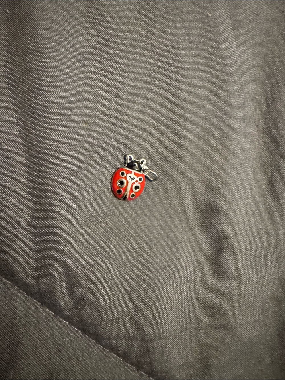 Red Ladybug Charm enamel silver